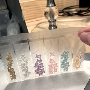 mini too cute teddy bear nail charms 6 tones  total 48 pieces